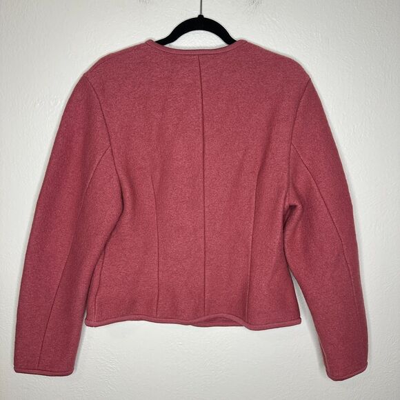 Vintage Geiger Wool Jacket Womens 42 L/XL Austrian Pink Boiled Wool Button Up - Picture 7 of 9